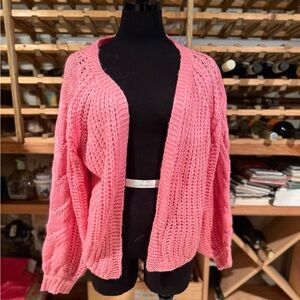 SHEIN Pink Knit Cardigan